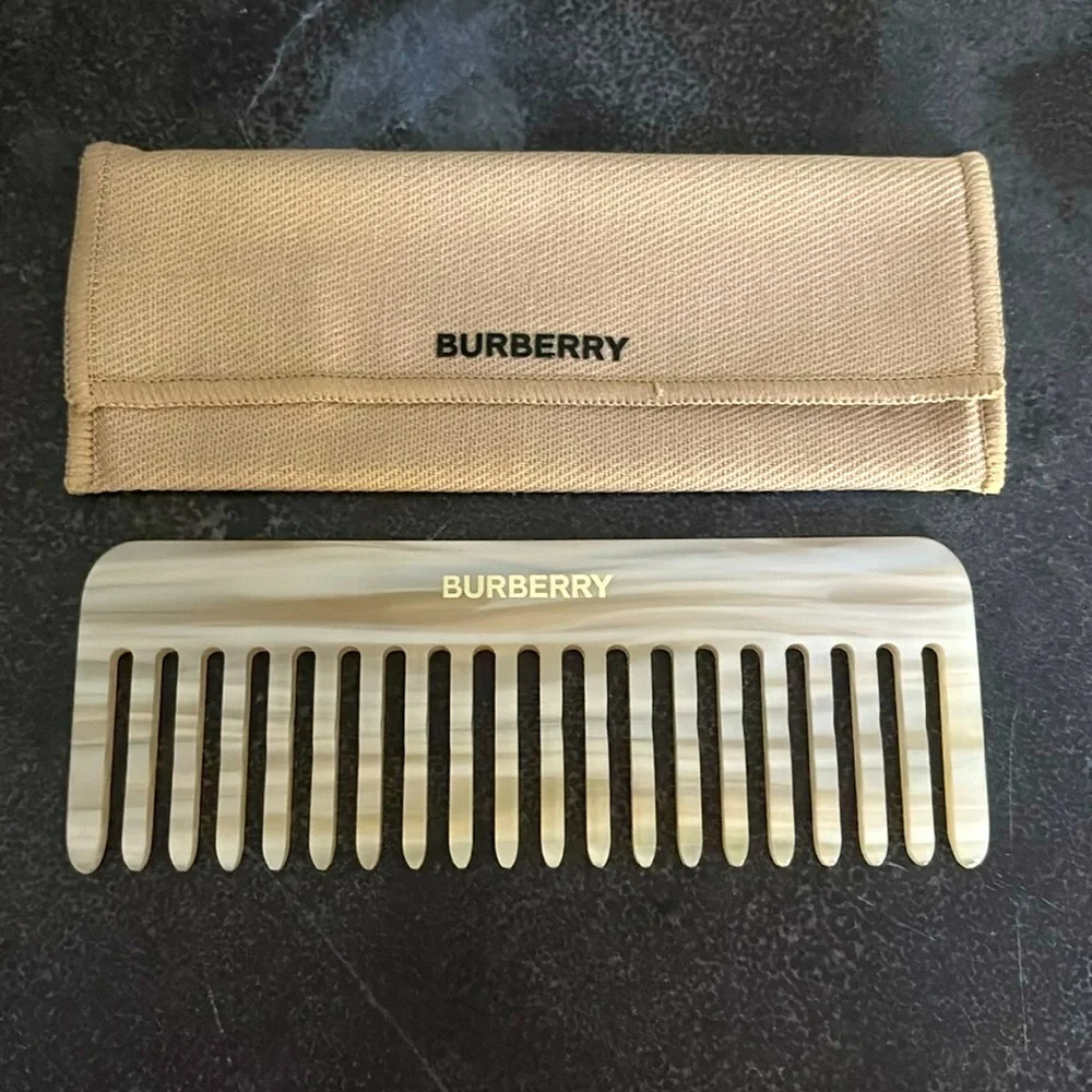 Burberry Beige Hair Comb Pearl -Authentic Burberry Luxury with Cover